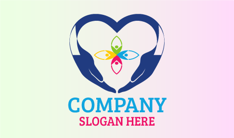 Logotipo Sem Fins Lucrativos De Coração Azul Seguro