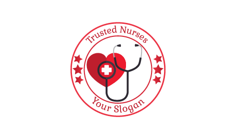 Logo D'infirmière Avec Stéthoscope Noir