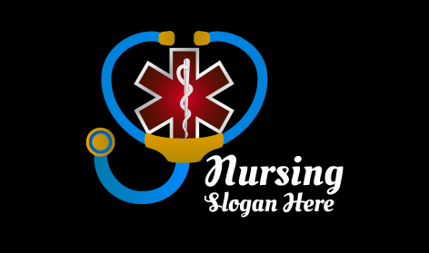 Logo D'infirmière En Forme De Stéthoscope En Forme De Cœur