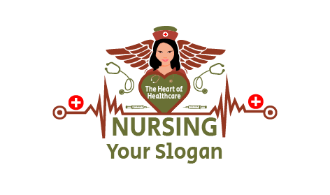 Logo Du Mot-symbole D'infirmière Vert Olive