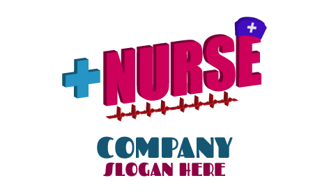 Logo Du Mot-symbole Rose Pour Les Soins Infirmiers