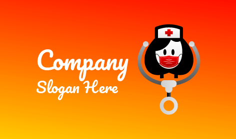 Logo D'infirmière Avec Stéthoscope Argenté