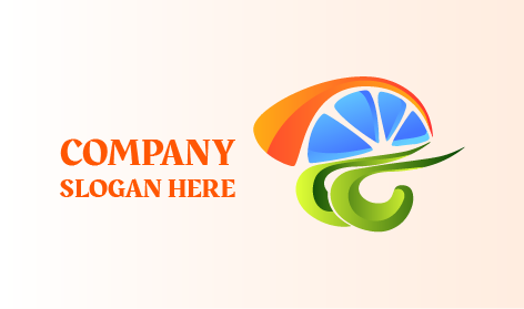 Logo Oranye Irisan Biru