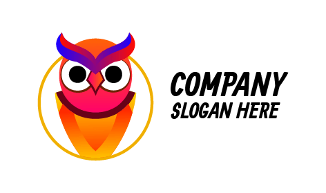 Logo Burung Hantu Cerah Yang Dilingkari