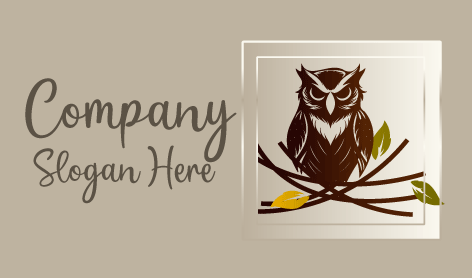 Logo Burung Hantu Merah Marun Yang Megah