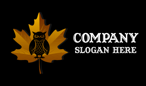 Logo Burung Hantu Daun Maple