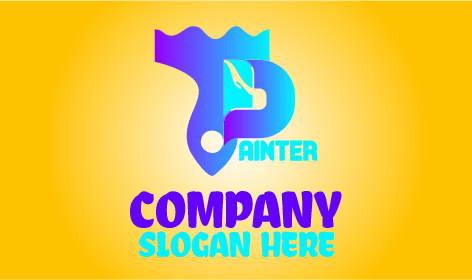 Logo Pelukis Gagang Kuas Biru