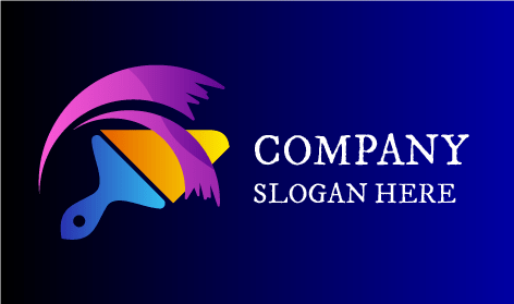 Logo Pelukis Kuas Gagang Biru