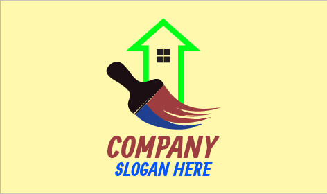 Logo Pelukis Rumah Hijau Neon