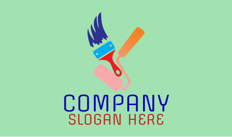 Logo Pelukis Kuas Yang Lucu