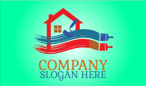 Logo Pelukis Coretan Warna Berputar Putar