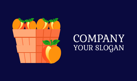 Fresh Peach Fruit Basket Logo