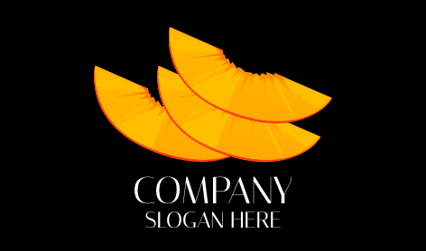 Peach Fruit Slices Logo
