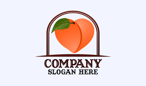 Sleek Peach Fruit Logo