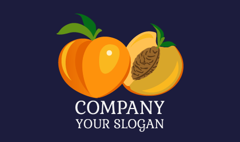 Tasteful Peach Fruit Slice Logo