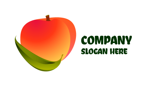 Velvety Peach Fruit Logo