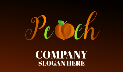 Vibrant Peach Typography Logo