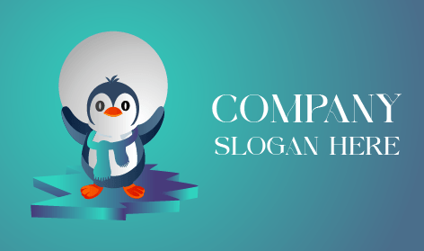 Logotipo De Pinguim De Bico Brilhante