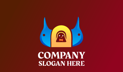 Logotipo De Pinguim Monstro Fofo