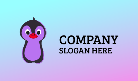 Logo Carino Con Pinguino Viola