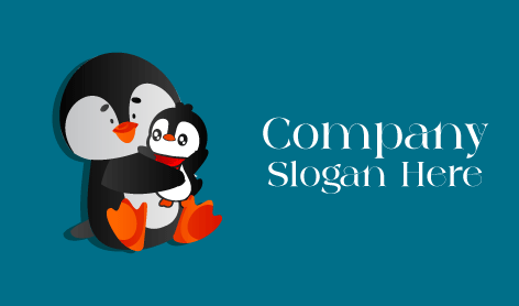 Logotipo Da Dupla Delicada De Pinguins
