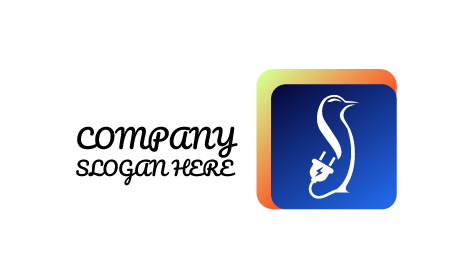 Logótipo Da Silhueta Do Pinguim Elétrico