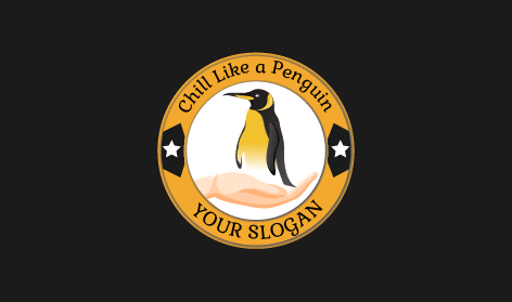 Logotipo De Pinguim Gelado Em Círculo