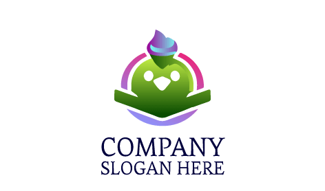 Logótipo Pinguim Verde Gradiente