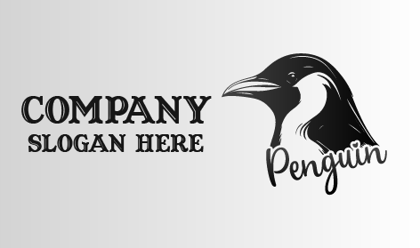 Logotipo De Pinguim Com Fundo Cinza