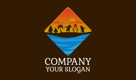 Logotipo Da Família Pinguim Alegre