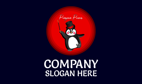 Logotipo Do Show De Mágica Com Pinguins