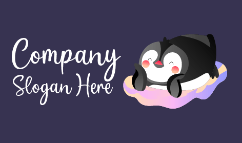 Logotipo De Pinguim Com Bochechas Sorridentes