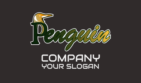 Logotipo De Texto De Pinguim