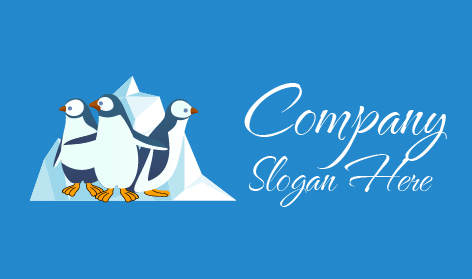 Logotipo De Trio De Pinguins Brincalhão