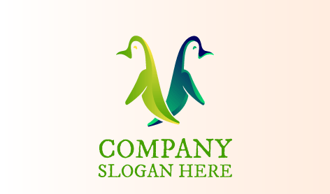 Logótipo Do Par De Pinguins Premium