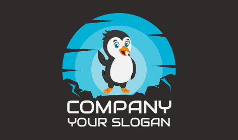 Logotipo De Pinguim Acenando