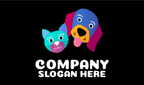 Logotipo Dinámico De Gato Y Perro