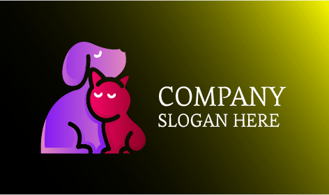 Logotipo de Perro y Gato Abrazados