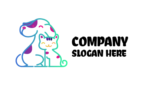 Logotipo De Perro Y Gato Siempre Alegre