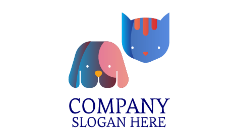 Logotipo Moderno De Gato Y Perro