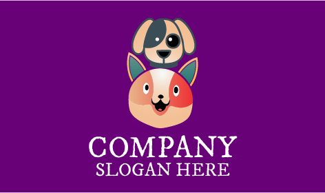 Logotipo De Perro Y Gato Con Sonrisa Juguetona