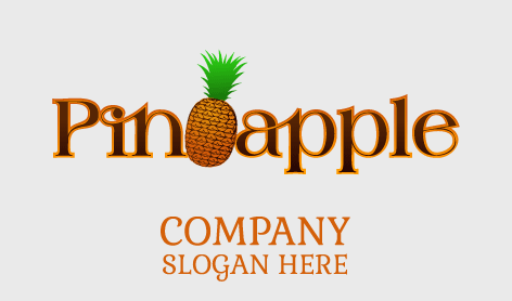 Black Pineapple Typography Logo