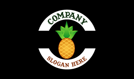 Organic Pineapple Monogram Logo