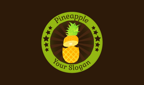 Tropical Pineapple Monogram Logo