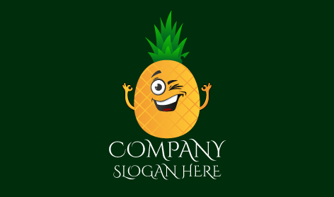 Winking Expression Pineapple Logo