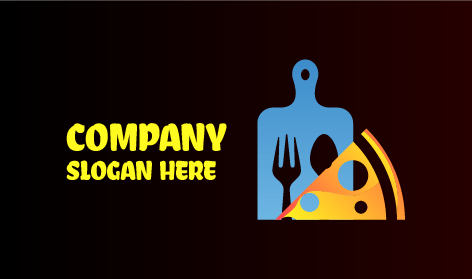 Mavi Kesme Tahtası Pizza Logosu