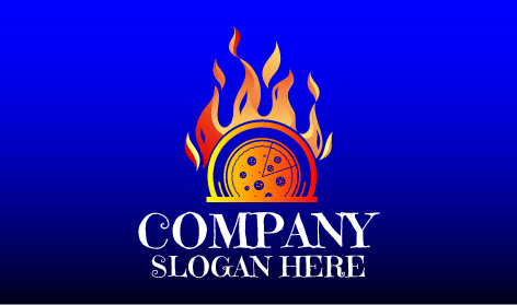 Lezzetli Ateşli Pizza Logosu