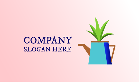 Logo Con Pianta In Vaso Che Annaffia