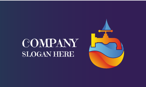 Logotipo De Plomería De Agua Azul