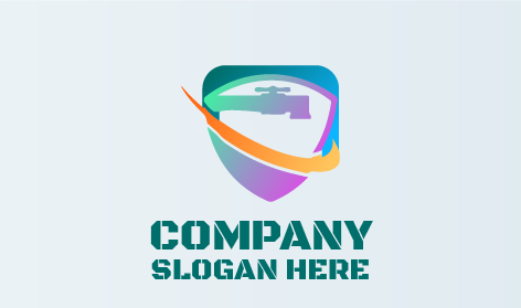 Logotipo De Escudo Protector De Fontanería